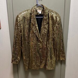 Gold Sequin Women's Blazer